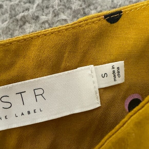 ASTR The Label Palazzo Pant Yellow Dot Wide Leg High Rise Lined - Picture 9 of 16